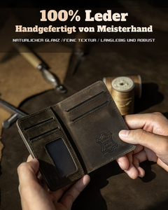 THUMBS-UP dompet lipat ganda dudukan ponsel MagSafe kulit blok RFID coklat lipat dua kulit kuda gila - Product Image 3