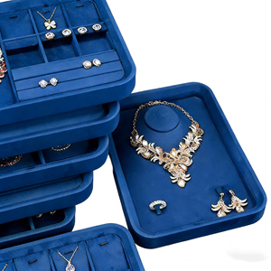 Wholesale Velveteen Display Jewelry Tray Set Model Includes <b>Necklaces</b> Earrings Bracelets <b>Rings</b> Jewelry Storage Display Tray - Product Image 3
