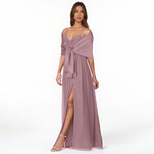 TEENYEE Cape de mariage en satin mat de haute qualité, diverses couleurs, châle de mariée pour demoiselle d'honneur, robes printemps été automne - Product Image 1