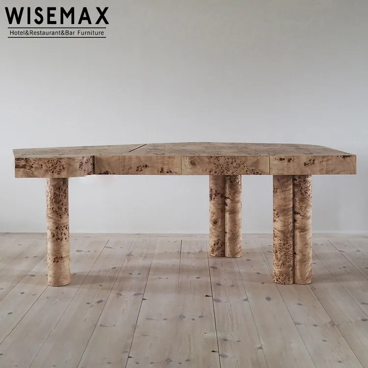 WISEMAX FURNITURE Table de dîner en bois massif au design moderne et créative L'écologie originale Meubles de patio pour villa