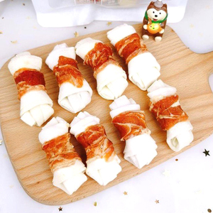 סיטונאי כלב בריא חתול פינוקים ומזון הסרת ריח רע מהפה קשר עור גולמי לבן תאום על ידי חטיפי חיות מחמד עוף - Product Image 4