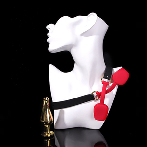 Ensemble BDSM en cuir véritable, pinces pour les tétons, bâillon, collier, <span class=keywords><strong>laisse</strong></span>, <span class=keywords><strong>plug</strong></span> <span class=keywords><strong>anal</strong></span>, kit BDSM haut de gamme pour couples, jeux coquins pour adultes - Product Image 3