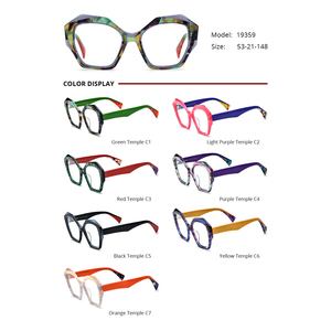 Borregls Nhiều màu Acetate kính khung phụ nữ 2025 New quá khổ lớn Mèo Mắt kính mắt kính quang học Cateye Eyewear 19359 - Product Image 3