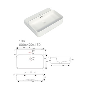 อ่างล้างหน้าเซรามิกดีไซน์ใหม่ เงางาม ทำความสะอาดง่าย ขายส่ง - Product Image 3