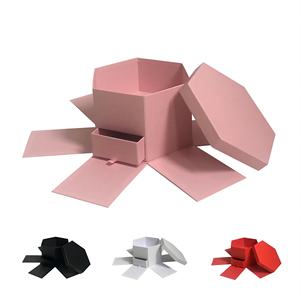 Coffret <span class=keywords><strong>Surprise</strong></span> Créatif de Haute Qualité, Boîte Hexagonale Personnalisable pour <span class=keywords><strong>Album</strong></span> <span class=keywords><strong>Photo</strong></span> avec Tiroir, Coffret Cadeau Hexagonal pour Fleurs - Product Image 2