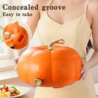 YUEDISI Nouveau Design Mijoteuse Électrique Citrouille 26cm/5L pour Réunion de Famille, Cocotte Électrique Multifonctionnelle pour Cadeau d'Halloween