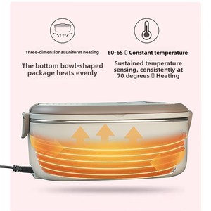 Boîte à lunch électrique chauffante isolée la plus vendue, chauffage sans eau, boîte bento à bouton-poussoir, alimentation CA, acier inoxydable 304 - Product Image 3