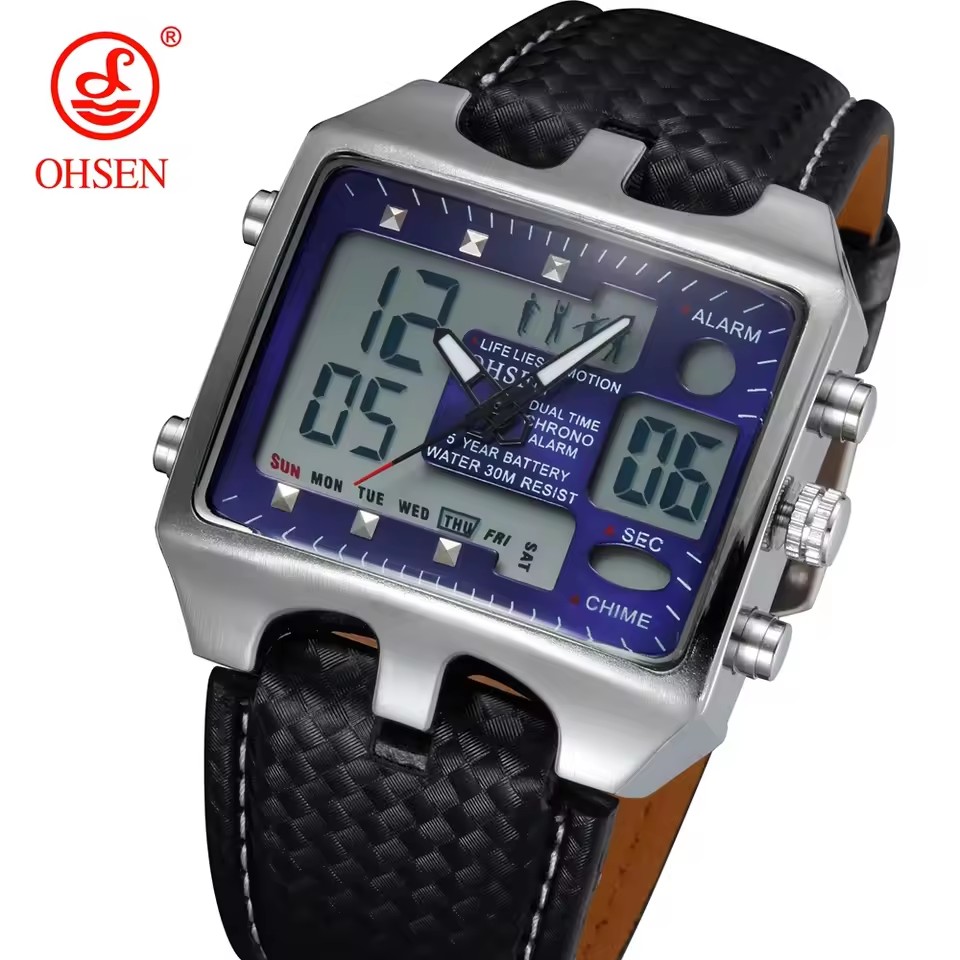 1 Silver Case Blue Dial