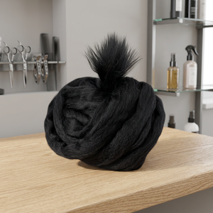 100% fil de laine mérinos naturelle laine de qualité supérieure pour le tricotage et le tissage fabriqué à partir de laine de qualité supérieure couleur noire - Product Image 3
