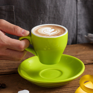Ensemble de tasses et soucoupes en porcelaine de 80 ml, en céramique, dans un coffret cadeau pour mariage, tasse à café et soucoupe en céramique - Product Image 2
