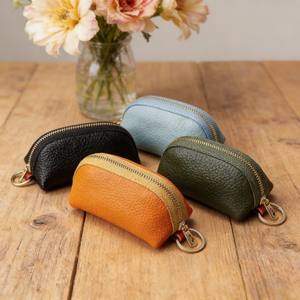 Étuis à clés de voiture <span class=keywords><strong>en</strong></span> cuir PU de haute qualité, motif litchi, portables, durables, grande capacité, fermeture éclair, pochette de rangement quotidienne - Product Image 2