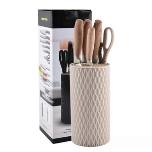 7Pcs Kitchen <b>Knife</b> <b>Set</b> with Universal <b>Knife</b> Block Multi Color Options Stainless Steel <b>Knives</b> <b>Set</b> with Scissors Factory Wholesale - Product Image 3