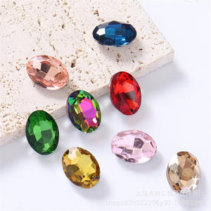 लालवू 8*10 मिमी गर्म बिक्री ढीली गैंडा इंगित-नीचे अंडाकार ग्लास 16 पहलुओं के गहने और टोपी 3 डी पर्यावरण के अनुकूल गैंडे - Product Image 2