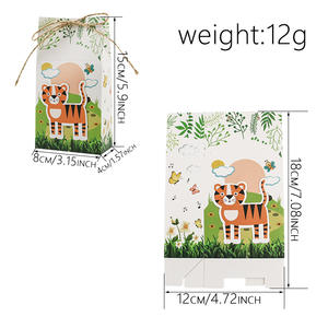 Scatole Regalo all'Ingrosso con Animali Cartoon, Decorazioni per Feste di Compleanno per Bambini con Motivi di Tigri, Leoni e Scimmie - Product Image 2