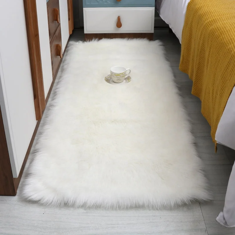 Оптовая продажа 2020, горячая Распродажа, oem завод, кожаный коврик, моющийся квадратной формы, Искусственная овчина, большие Коврики для спальни