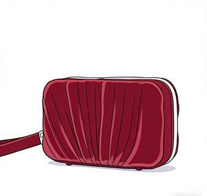Luxury Bag - Wine Red Velvet <b>Makeup</b> <b>Box</b> with <b>Makeup</b> Brushes. Velvet Pleated Fashionable Hand-held <b>Makeup</b> <b>Box</b>. - Product Image 6