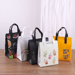 Bolsa Térmica Personalizada para Alimentos, Aislamiento Portátil de Tela No Tejida, para Helados, Pasteles, Almuerzos, Comida para Llevar, con Aislamiento de Papel de Aluminio y Cuero - Product Image 2
