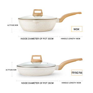 Maifanitum không dính chậu và chảo nhà bếp nhôm đồ dùng nhà bếp nấu ăn nồi đặt không dính đồ nấu nướng - Product Image 4