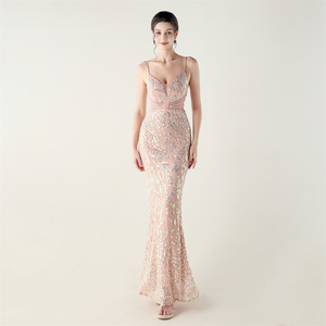 33202 #2025 New mid-eo sâu V cổ sequin buổi tối Gown với Heavy-Duty beading & laser-cắt lưới, Nàng Tiên Cá váy - Product Image 6