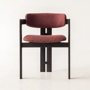 Современные скандинавские черные однотонные деревянные полукруглые стулья для столовой
