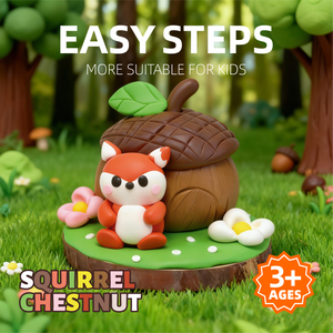 Kit de pâte à modeler douce auto-durcissante 12 couleurs avec outils de sculpture et tutoriels – Créations DIY artistiques et artisanales pour enfants (motif écureuil/châtaigne) - Product Image 3