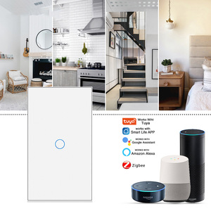 สวิตช์อัจฉริยะ Zigbee แผงกระจก 1 ช่อง ควบคุมแบบสัมผัส ใช้งานร่วมกับ Alexa, Google Assistant และแอป Tuya สำหรับระบบอัตโนมัติภายในบ้าน - Product Image 1