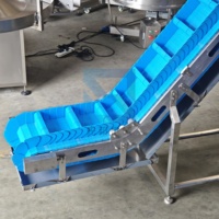 Steilhangende transportband voor voedsel, granen, landbouw, visproducten, snacks, gedroogd fruit, zaden, farmaceutische producten