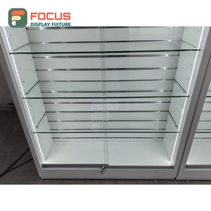 Vitrina Moderna para Extensiones de Cabello, con Panel de Vidrio, Cajones y Estantes con Cerradura, Mueble Exhibidor para Tienda de Pelucas - Product Image 5