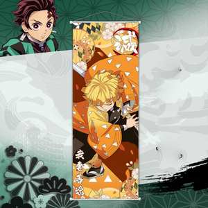 新款鬼灭之刃挂画卷轴长款卡通竈門禰豆子海报挂画装饰节日礼物动漫周边 - Product Image 4