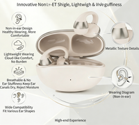 Écouteurs TWS à Conduction Aérienne Ouverte Légers et Personnalisables, Bluetooth 5.3, Casque Sans Fil à Commande Tactile LED