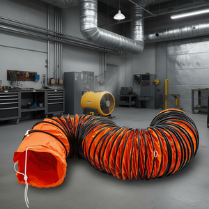 Manguera Flexible de PVC para HVAC de 10 Pulgadas, Color Naranja, para Ventilación de Extracción de Ventiladores Industriales - Product Image 2