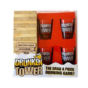 Juego de beber para fiestas de adultos, torre de madera borracha <span class=keywords><strong>con</strong></span> <span class=keywords><strong>gafas</strong></span> y bloques en forma de número, juego de Torre apilable y caída - Product Image 2
