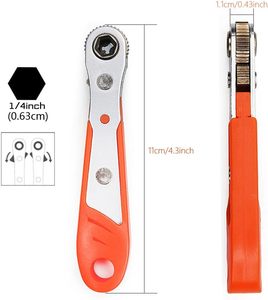Llave hexagonal de doble trinquete, llave inglesa de 1/4 pulgadas, 36 dientes, mango bonito, broca de manga de reparación, destornillador de liberación Torx hexagonal - Product Image 6