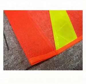 Bandera de Seguridad Vial de PVC para Exteriores, Color Naranja, con Cinta Reflectante y Asta de Fibra de Vidrio, Gran Venta - Product Image 4