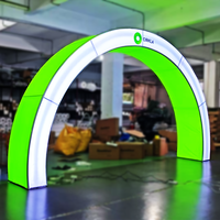 Arche de stand d'exposition pour salon professionnel, support publicitaire, entrée de stand, éclairage LED, toile tendue en aluminium semi-circulaire
