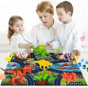 Jouets d'apprentissage STEM pour enfants, artisanat dino doodling, bricolage de <span class=keywords><strong>peinture</strong></span> de <span class=keywords><strong>couleur</strong></span>, 12 pièces, jouet de simulation de dinosaure pour garçon et fille - Product Image 1
