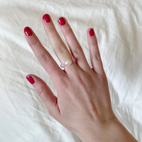 Neues Design Handgefertigte Süßwasserperlen Rosa Naturstein und Miyuki-Perlen Elastische Ringe für Mädchen