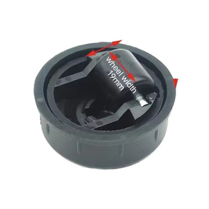 Roulettes de meubles pivotantes dissimulées, charge 25 kg, diamètre 50 mm, en acier noir avec roue en nylon et cache-corps, roulettes contemporaines pour la maison - Product Image 1