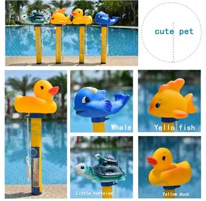 Bonito termómetro de piscina flotante para el hogar, forma de Flamenco de pez pato, medidor de temperatura del agua para spa de bañera de hidromasaje - Product Image 6