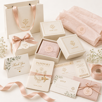 Boîte d'expédition pour mariage, invitation format passeport, autocollants découpés, marquage à chaud, ensemble d'expédition, emballage pour fête prénuptiale, OEM
