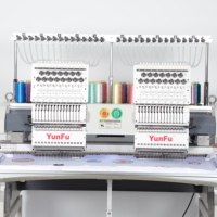 Machine à broder commerciale à double tête pour casquettes, t-shirts et broderies plates