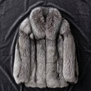 Abrigo de Plumón Impermeable para Hombre, Estilo Casual de Invierno, con Piel de Zorro Plateado, Cálido, Grueso, Holgado, Cuello en V, Servicio OEM Disponible - Product Image 3