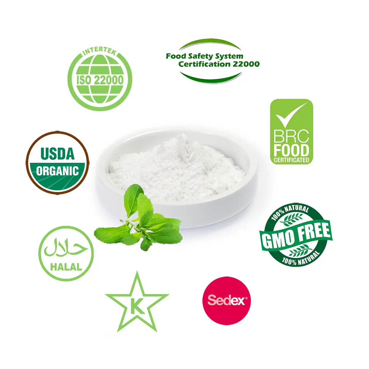 Poudre d'extrait de feuille de Stevia d'approvisionnement d'usine 90% extrait de Stevioside Stevia