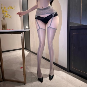 Collants noirs brillants sexy, <span class=keywords><strong>bas</strong></span> résille en dentelle enveloppants les hanches, tout-en-un faciles à enlever, chaussettes effet brillant et attrayantes - Product Image 3