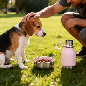 Gourde isotherme haute capacité 1000 ml pour animaux de compagnie, double paroi en acier inoxydable, pour chien, chat, camping, voyage en plein air - Product Image 6
