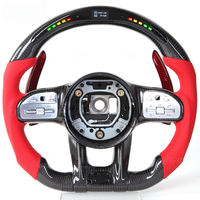 Volant de voiture professionnel en fibre de carbone véritable, design libellule, compatible avec Mercedes-Benz AMG W204 W205 W212 W214 W215 CLA CLE