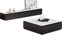 Table basse moderne minimaliste pour salon, avec structure en bois durable et rangement, meuble TV