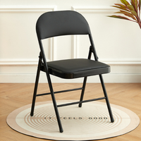 Foshan chaises pliantes pliables chaudes avec cuir PU chromé replier pour les événements Camping école en plein air hôtel fête événements à manger