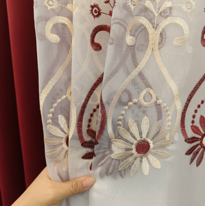 Cortinas de Lujo Premium de 4 Piezas con Bordado de Voile Transparente y Ojales, Cortinas Opacas para la Sala de Estar, para Ventanas de Habitación - Product Image 5