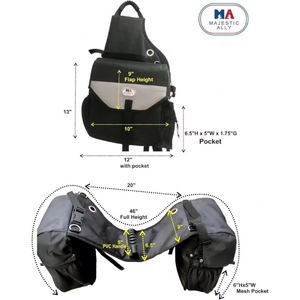 Muestras gratis: Alforjas medianas para montar a caballo, para sellos de equitación western y de resistencia; Alforjas de poliéster con doble costura. - Product Image 5